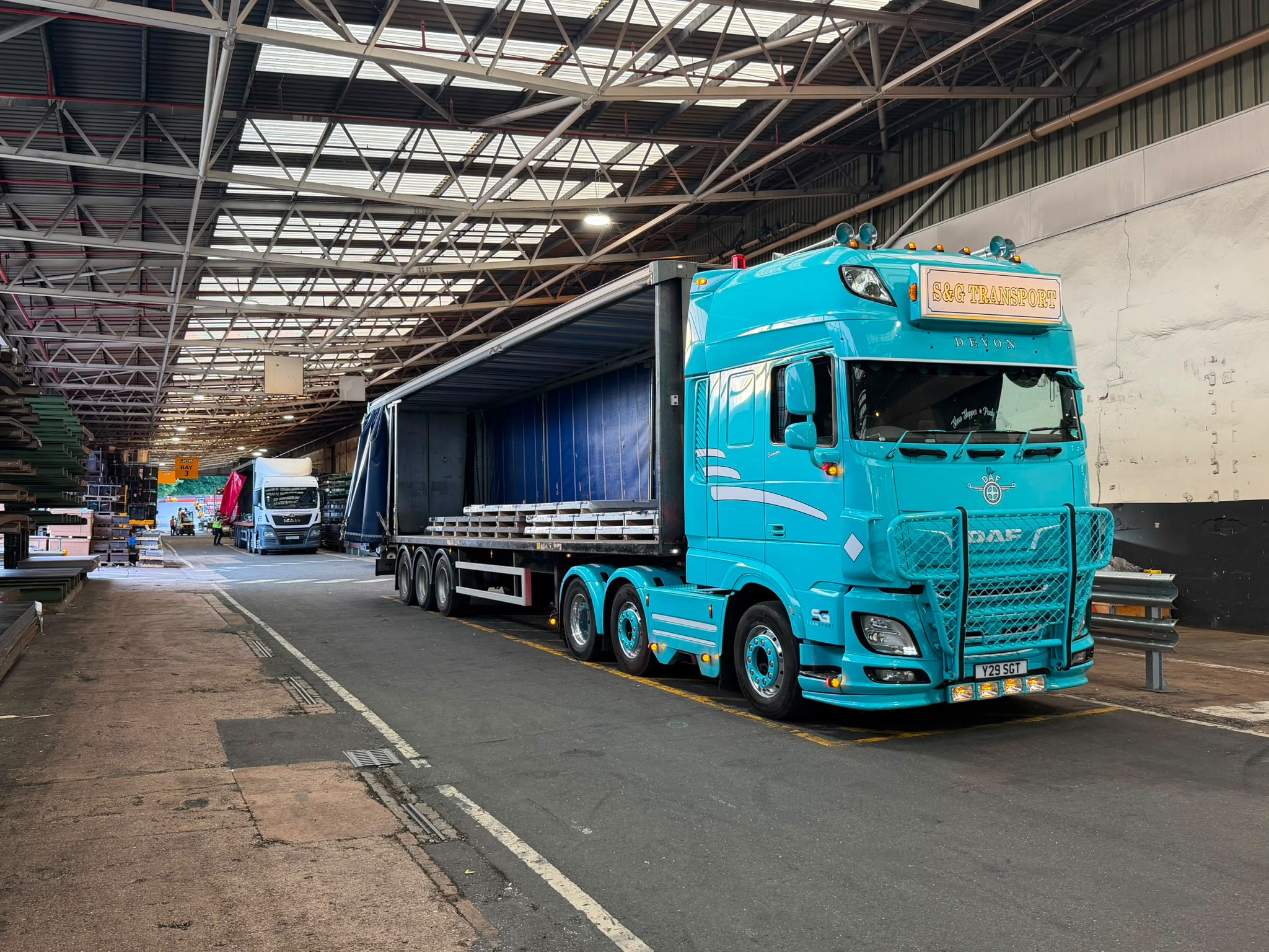 S&G Transport vehicle at a loading bay
