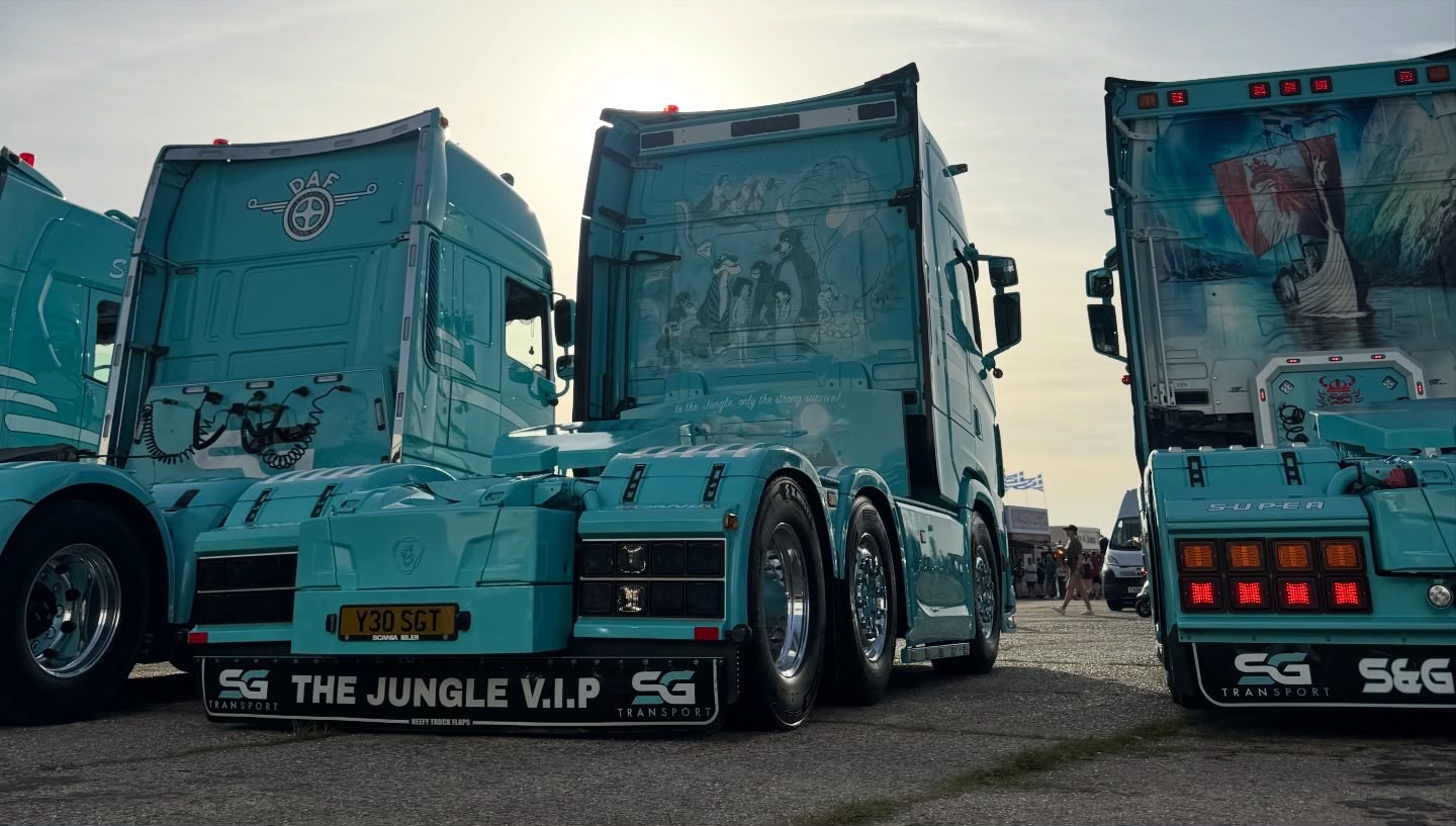 S&G Transport trucks at a vehicle show