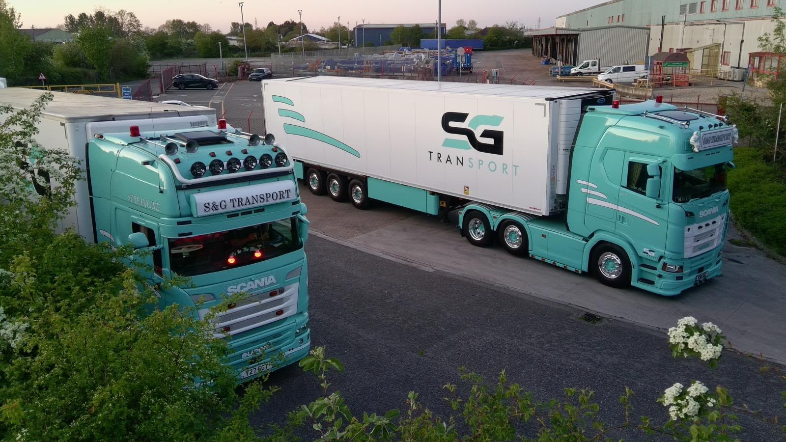 S&G Transport vehicles in the yard