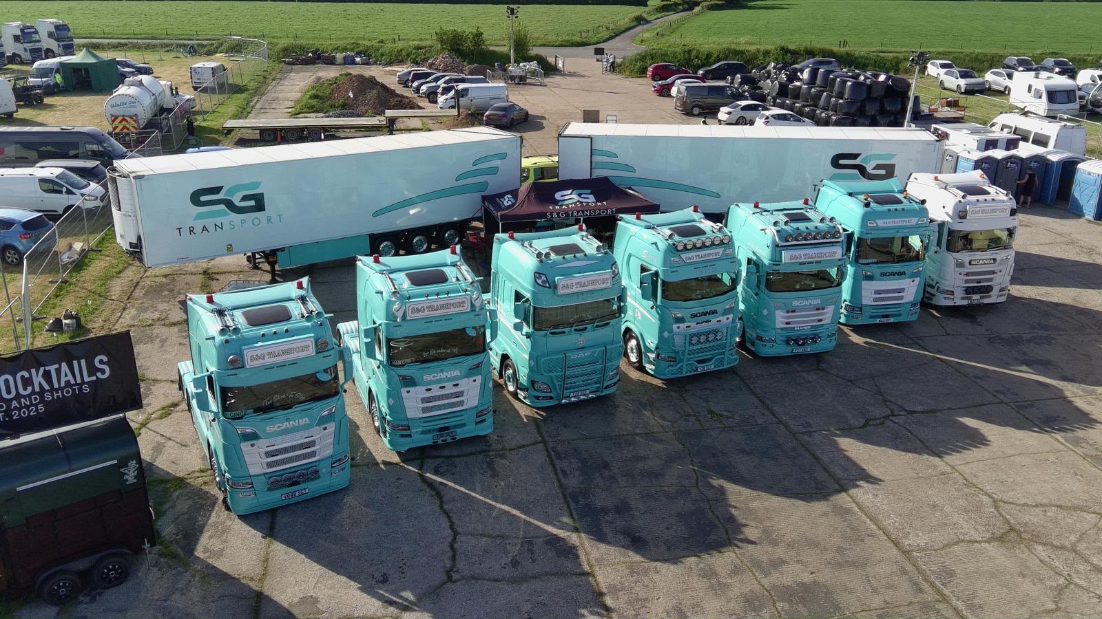 S&G Transport fleet arranged in the yard
